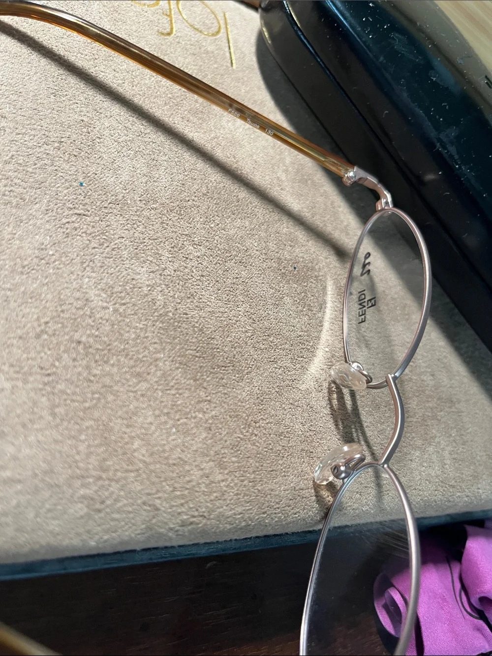 Fendi Rose Gold Oval Glasses with Carmel Tortoiseshell Temples